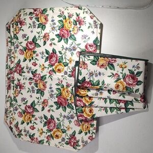 Longaberger 4 Placemats & 4 Napkins In /Garden Splendor Fabric